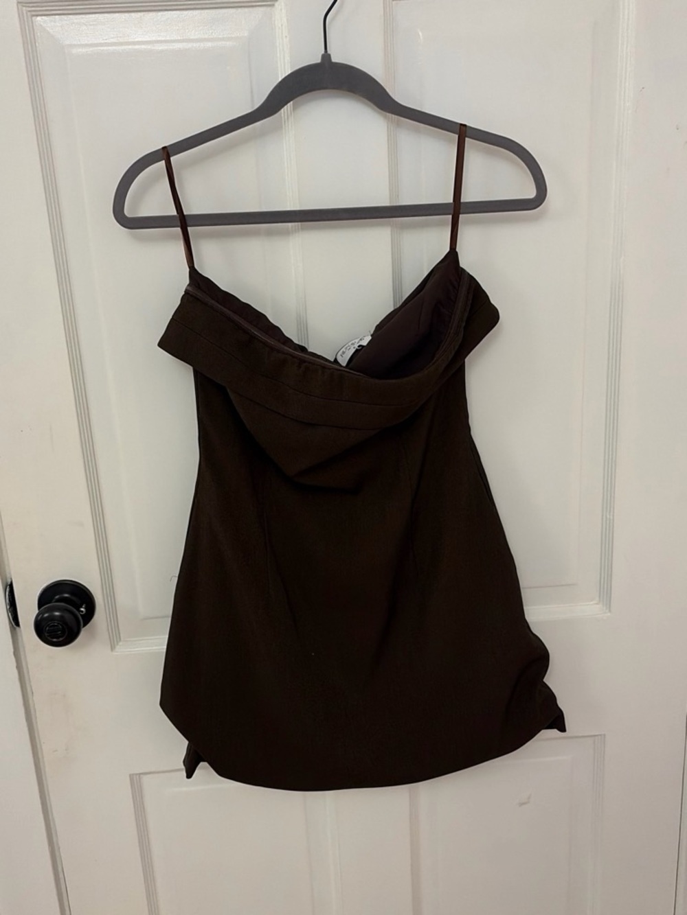 Brown Cowl Neck Spaghetti Strap Camisole